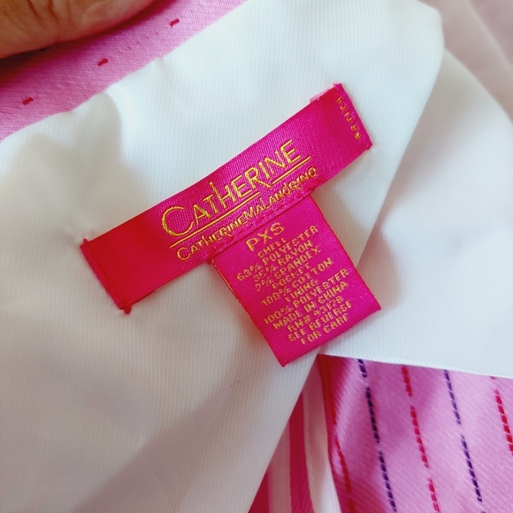 Catherine Malandrino Pink Dot Print Long Sleeve 1 Button Petite Blazer P1411 - Picture 7 of 7